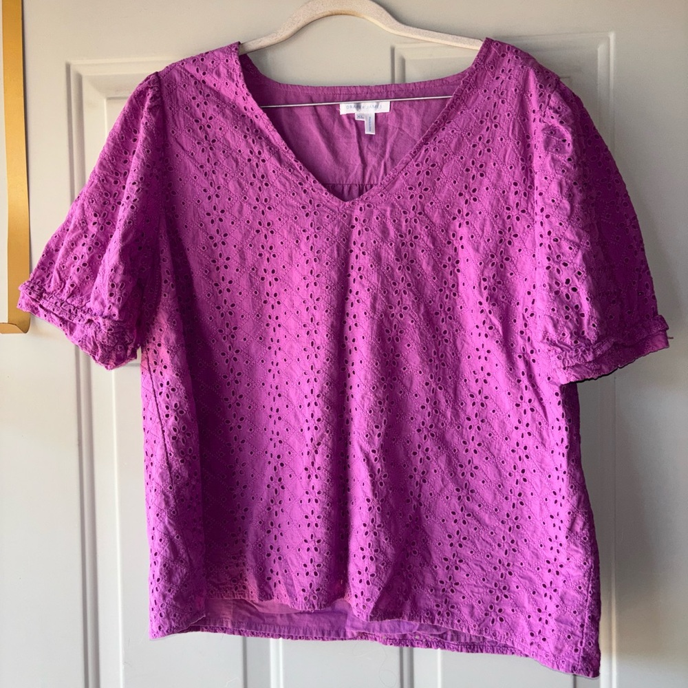 Draper James purple eyelet top size XL